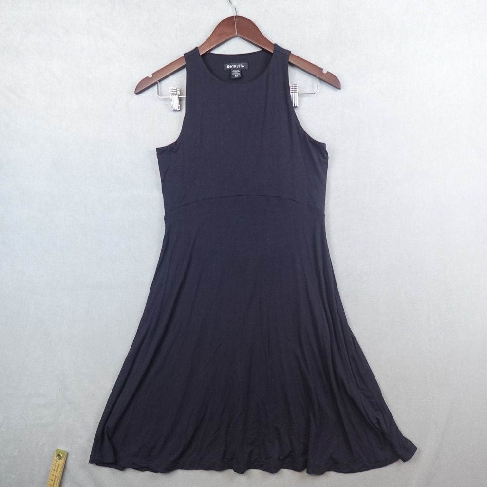 Athleta Santorini Thera Dress Women Size XS Black Sleeveless Mini Athleisure